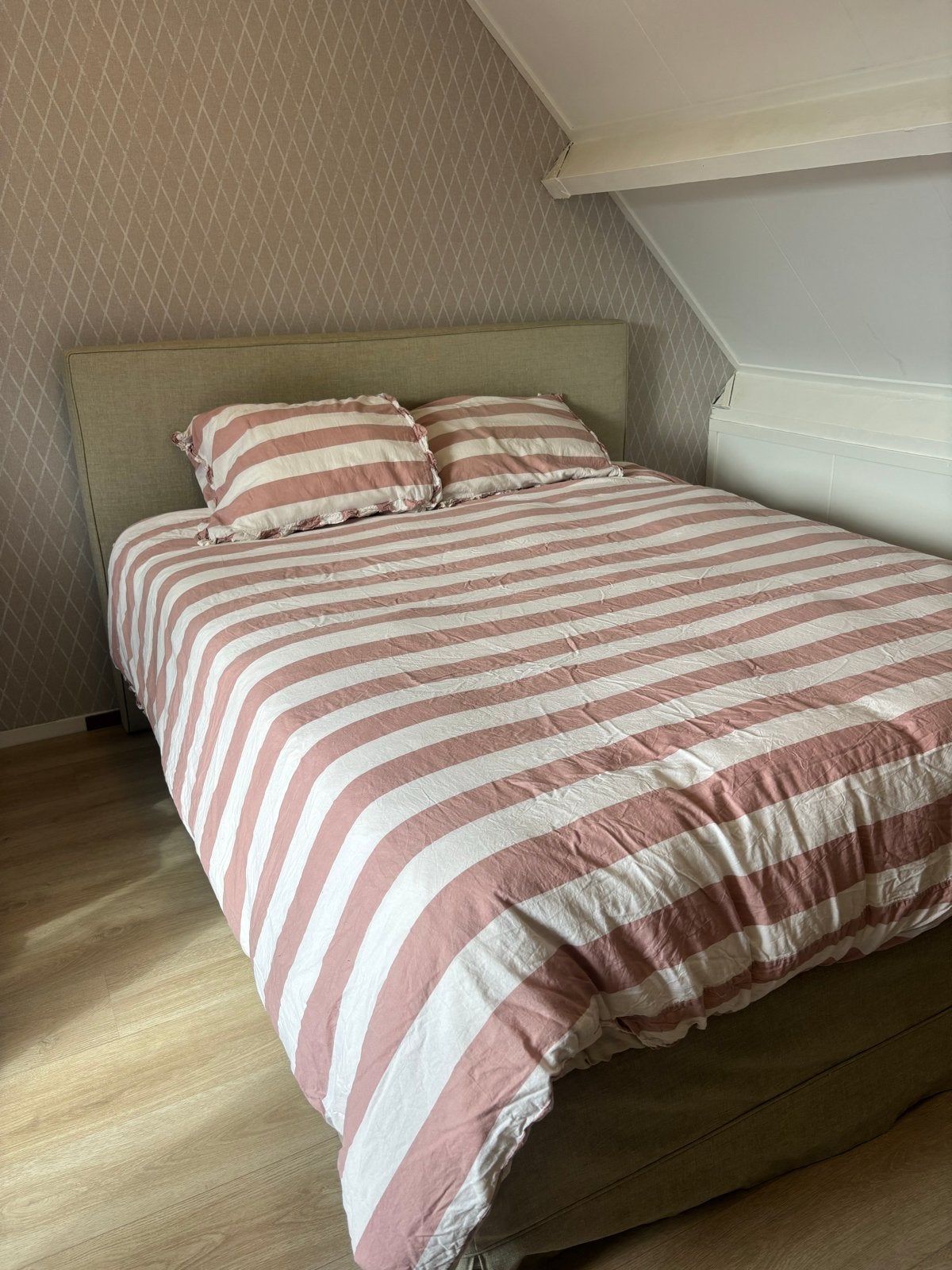 Complete boxspring 160x210  – MOET WEG, Ophalen, Gebruikt, 100 cm of meer, Matras