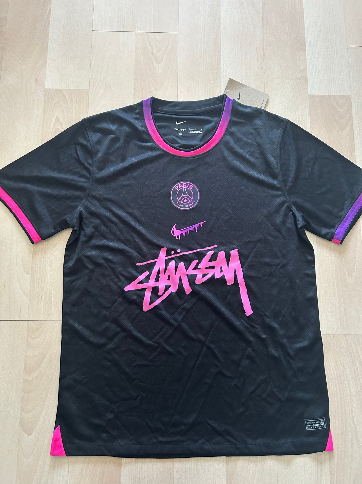 PSG x Stussy x Nike Voetbalshirt Zwart Roze Maat M, Zwart, Nieuw, Voetbal, Verzenden