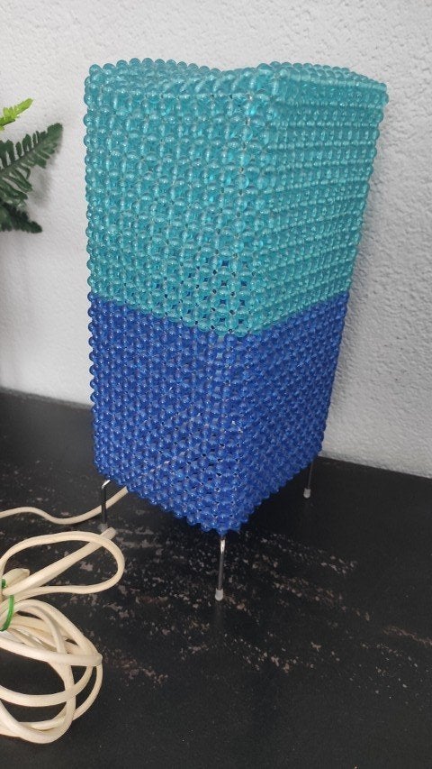 Vintage tafellamp Ikea Mojna jaren 90, Blauw, Gebruikt, Met schakelaar, E14 (klein)