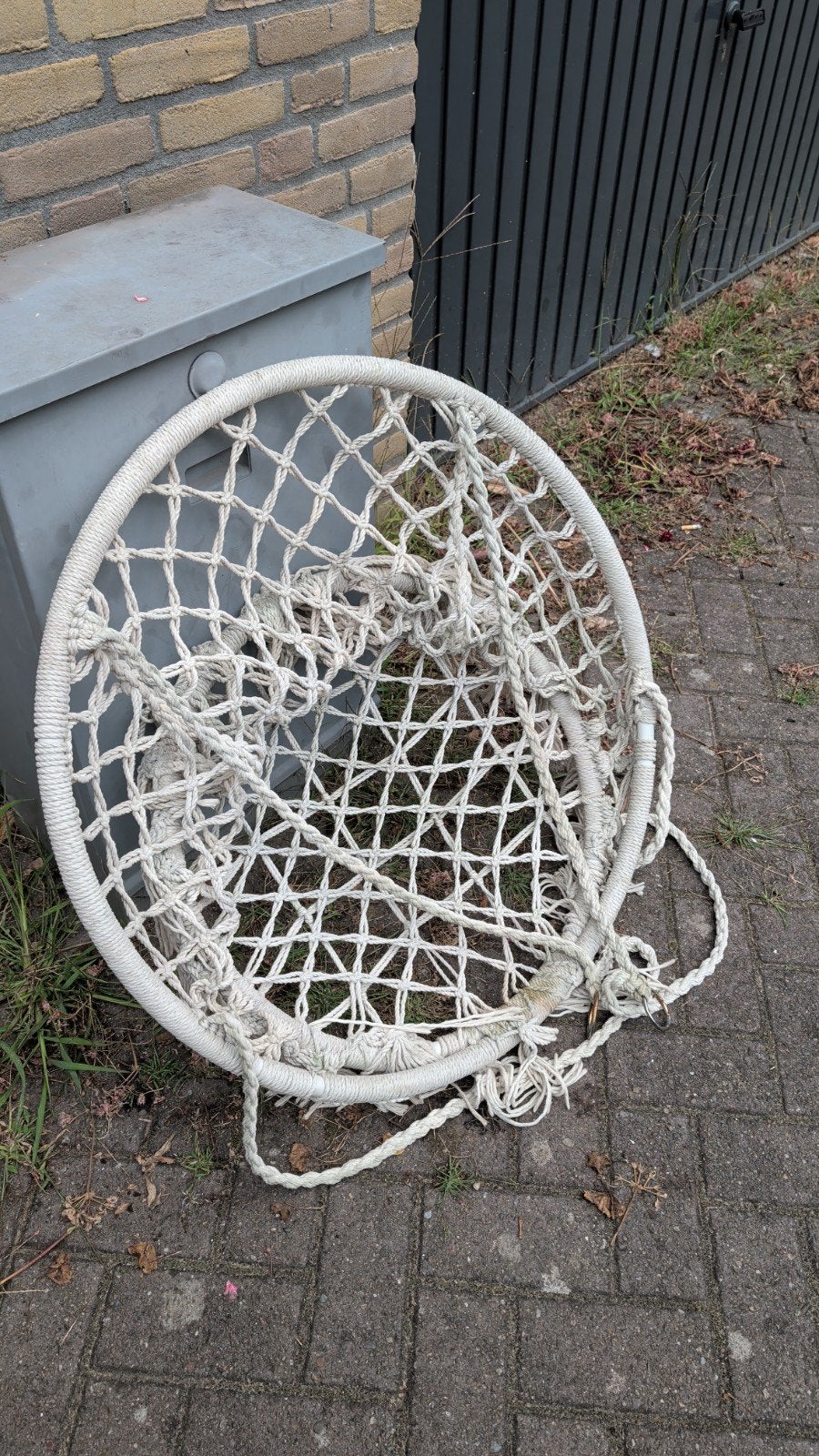 Hangstoel voor balkon of boom, Ophalen, Gebruikt, Wit, Bohemian