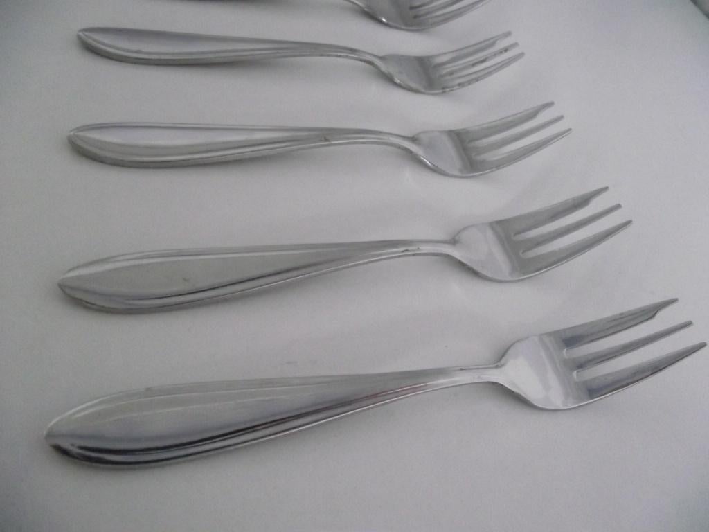 10 RVS puntfilet taartvorkje 12 cm inoxa gebaksvork ook p st, Antiek en Kunst, Antiek | Bestek, Ophalen of Verzenden