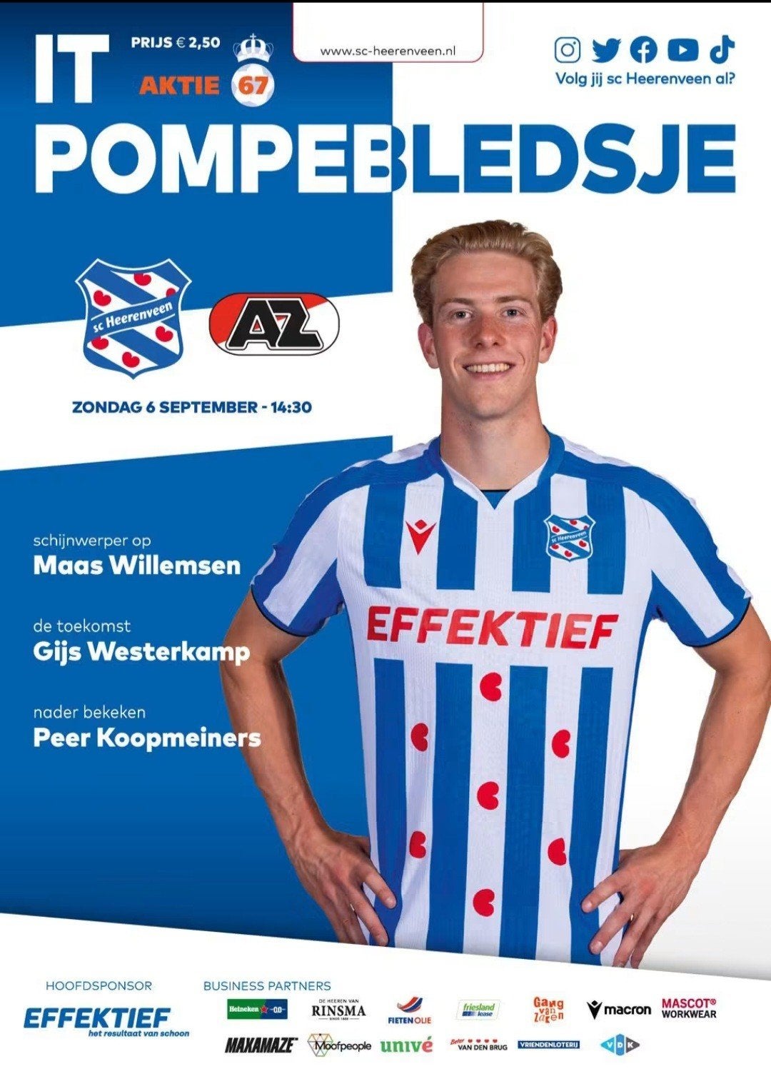Programmaboekje SC Heerenveen - AZ zondag 6 september 2026, Verzamelen, Ophalen of Verzenden, AZ