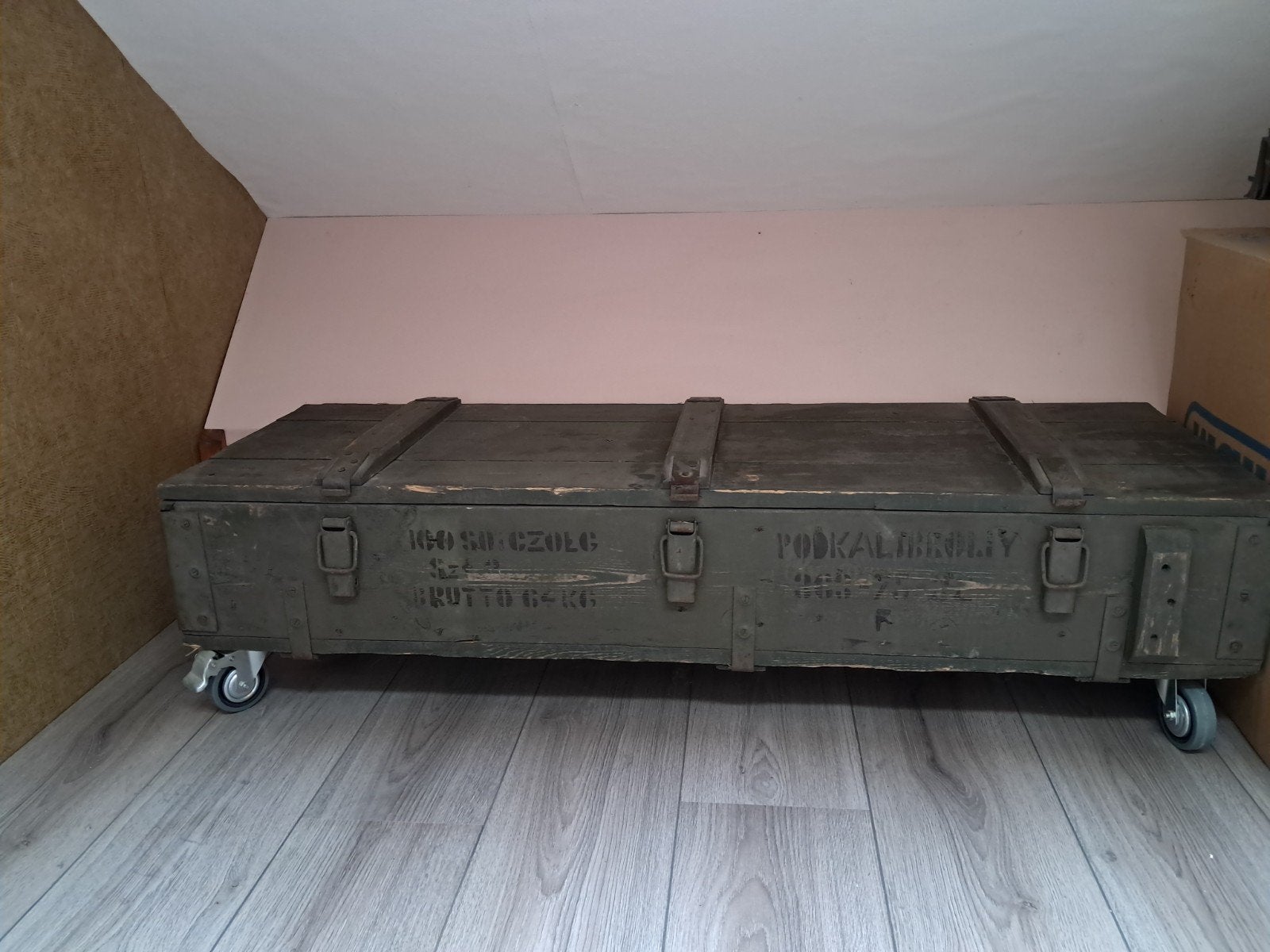 Oude legerkist, Huis en Inrichting, Woonaccessoires | Kisten, Ophalen, Minder dan 50 cm, Minder dan 50 cm