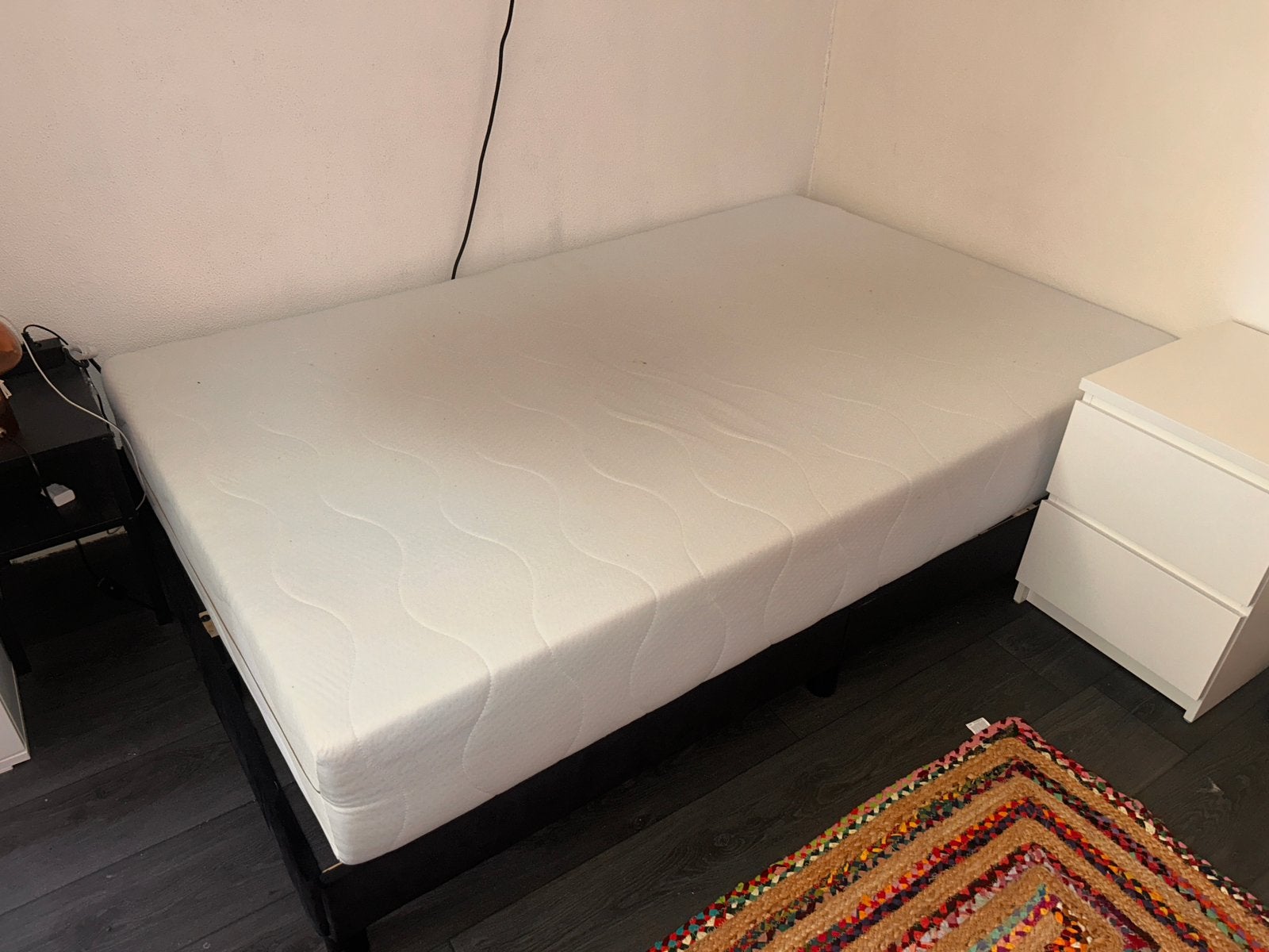 Bed en matras 120x190, Ophalen, Overige materialen, Gebruikt, Zwart