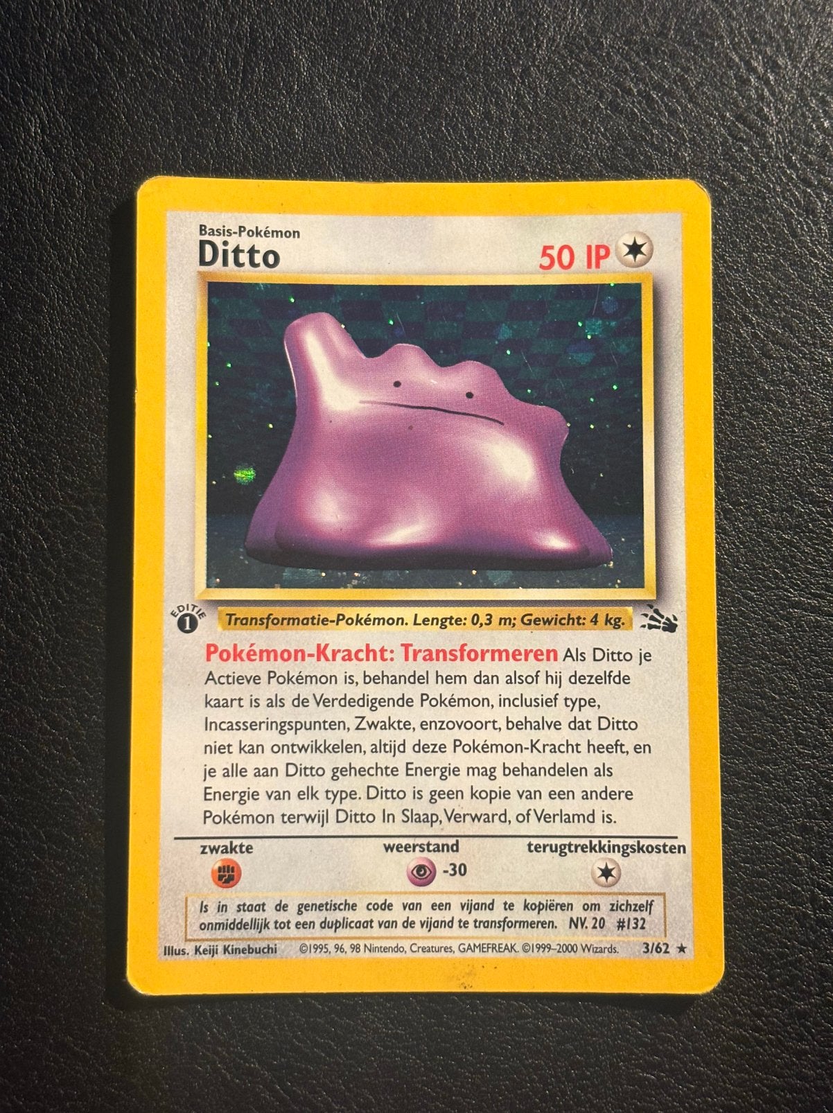 Ditto holo 1st edition (Nederlands) - Fossil 3/62 (LP), Ophalen of Verzenden, Zo goed als nieuw