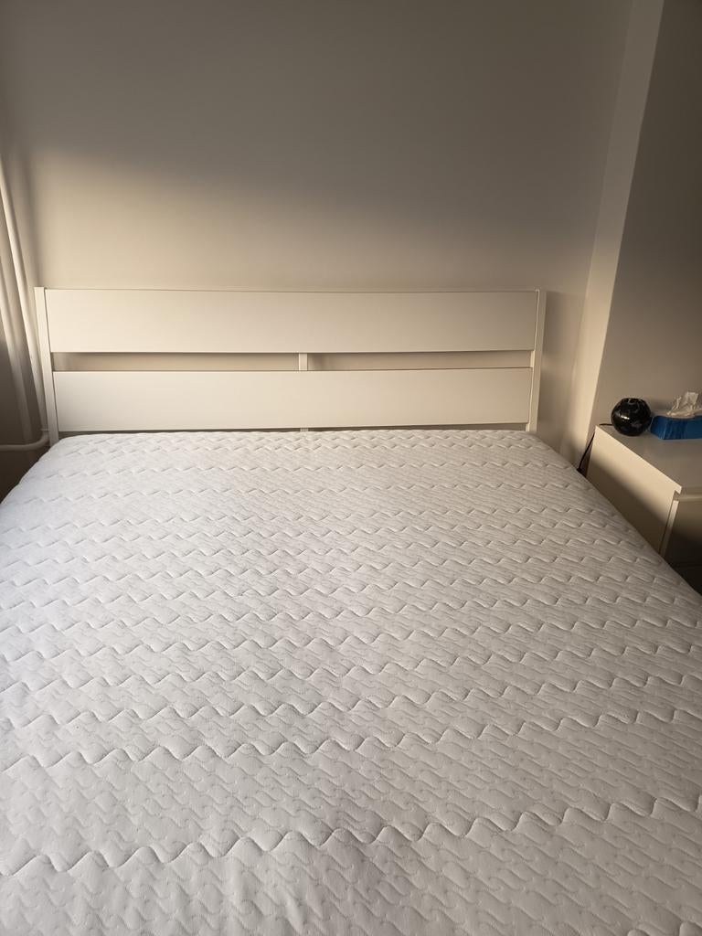 Ikea bed met Emma matras 160x200 cm, Ophalen, Gebruikt, Wit, Tweepersoons