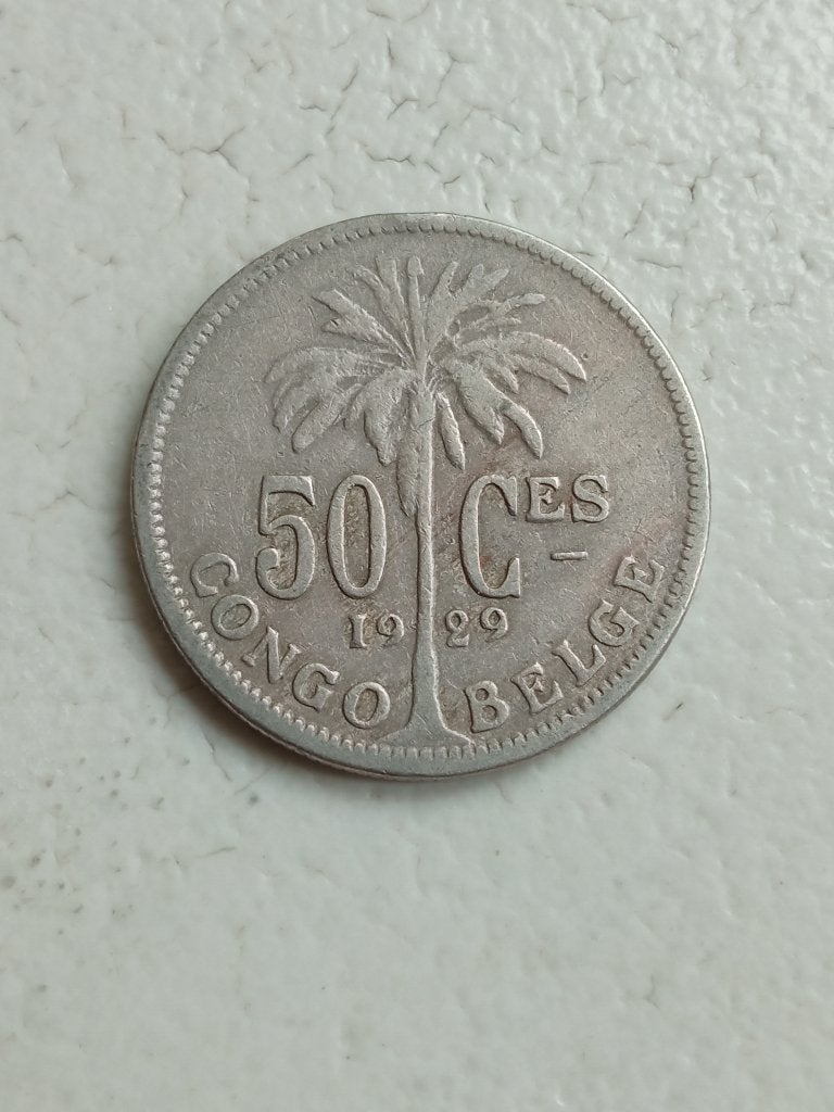 Belgisch Congo 50 centimes 1929., Postzegels en Munten, Ophalen of Verzenden, Overige landen, Losse munt