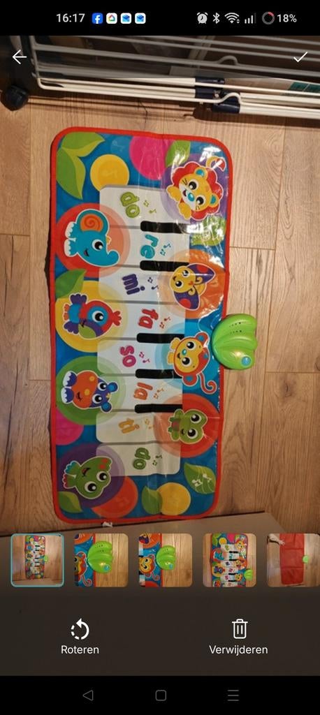 Baby piano mat met dieren, Ophalen, Met geluid