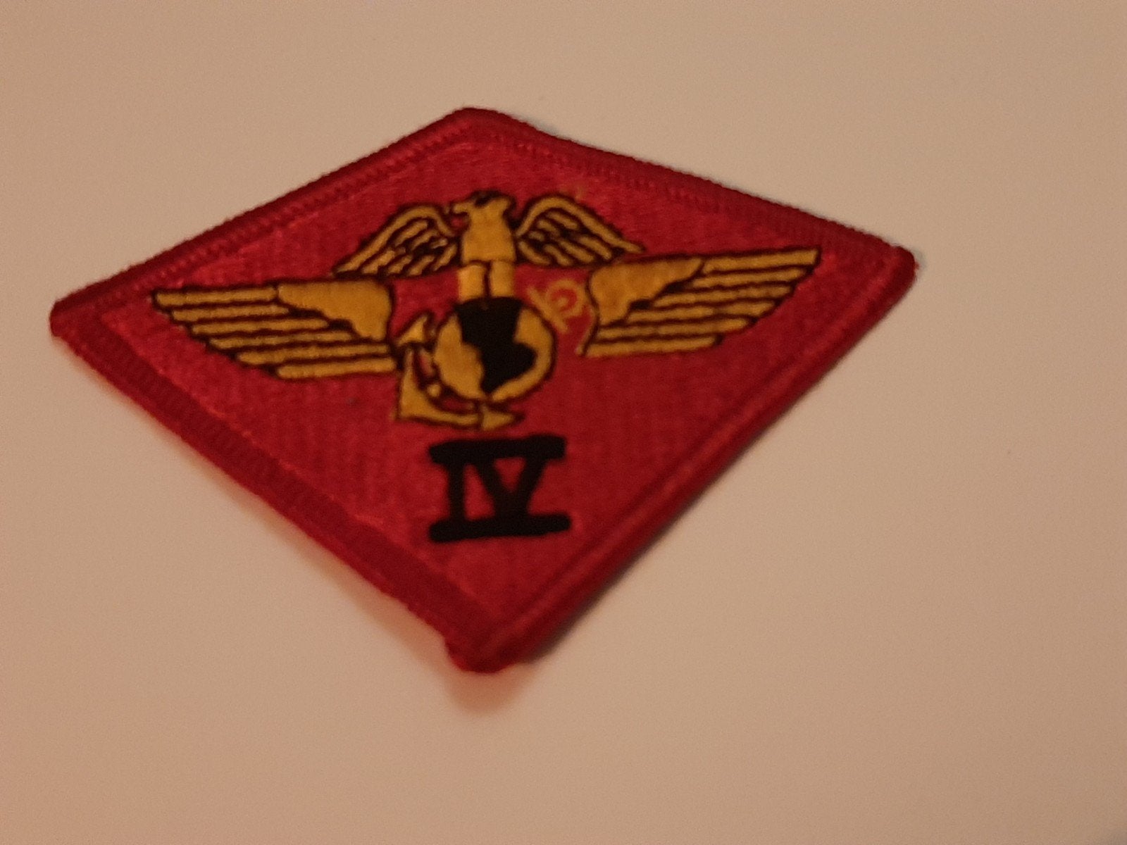 USMC  - 4th  Marine Air Wing  / patch 95x70 mm., Ophalen of Verzenden, Marine, Amerika, Embleem of Badge