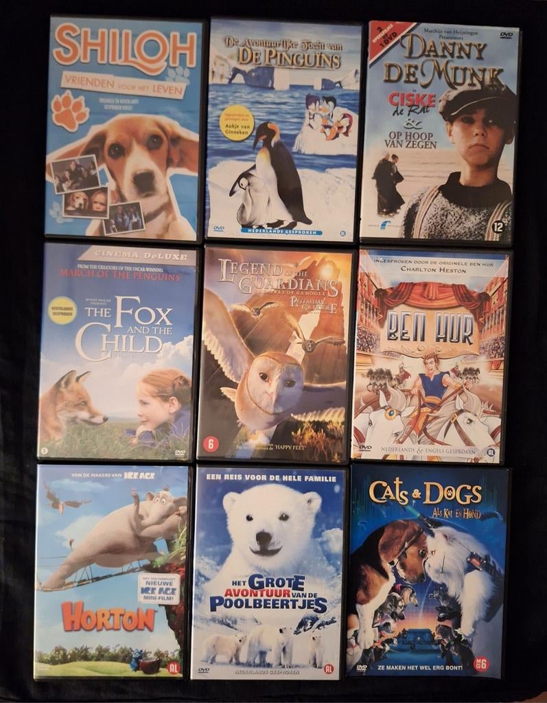 Kinderfilm collectie - 9 DVD's, Alle leeftijden, Ophalen of Verzenden, Zo goed als nieuw
