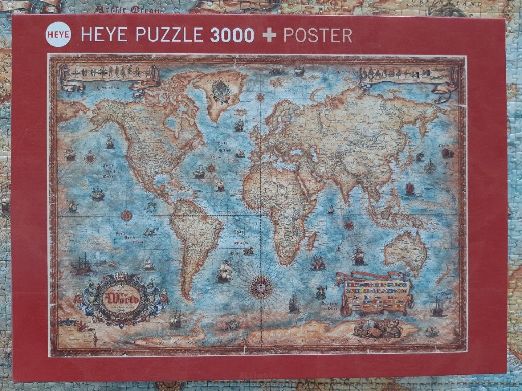 Heye puzzel the world 3000 stukjes, Ophalen, Meer dan 1500 stukjes, Zo goed als nieuw, Legpuzzel