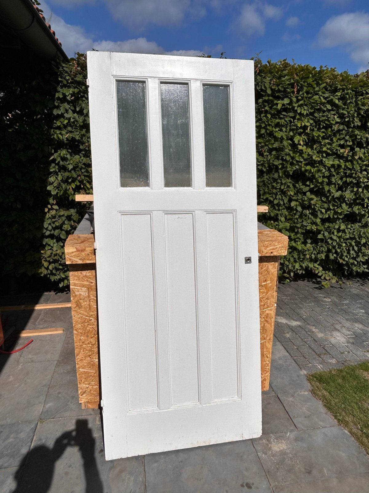 3 Jaren '30 stijl binnendeuren met glas (87x209cm), Doe-het-zelf en Verbouw, Deuren en Horren, Ophalen, Gebruikt, 80 tot 100 cm
