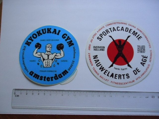 sticker oud Bodybuilding sportschool mokum kyokukai overveen, Verzenden, Zo goed als nieuw, Bedrijf of Vereniging