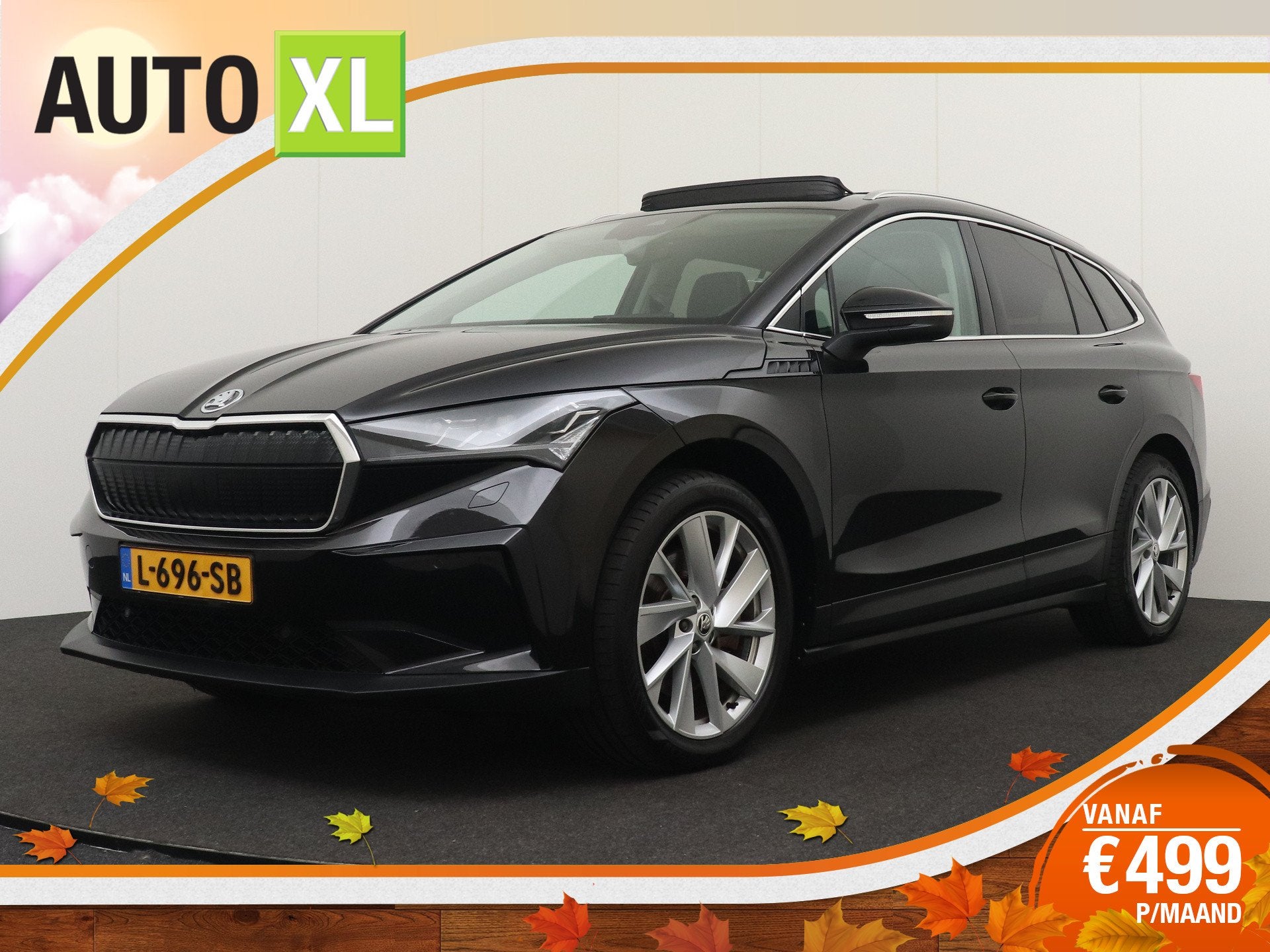 Skoda Enyaq iV 80 (SOH 92%) Pano-dak Adapt. Cruise Carplay, Auto's, Dealer onderhouden, Achterwielaandrijving, Gebruikt, Leder en Stof