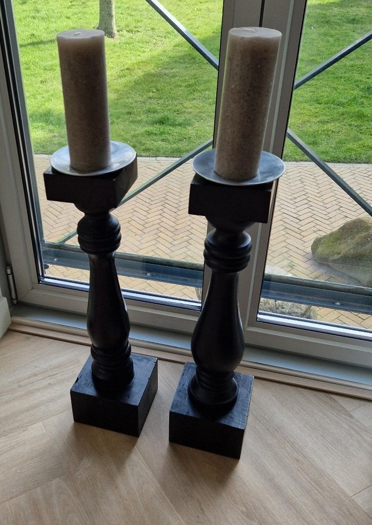 Hoge kandelaars set van 2, Ophalen, Zwart, Zo goed als nieuw, Kandelaar