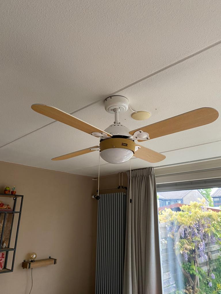 Plafondventilator met verlichting, Witgoed en Apparatuur, Ventilatoren, Ophalen, Gebruikt, Plafondventilator