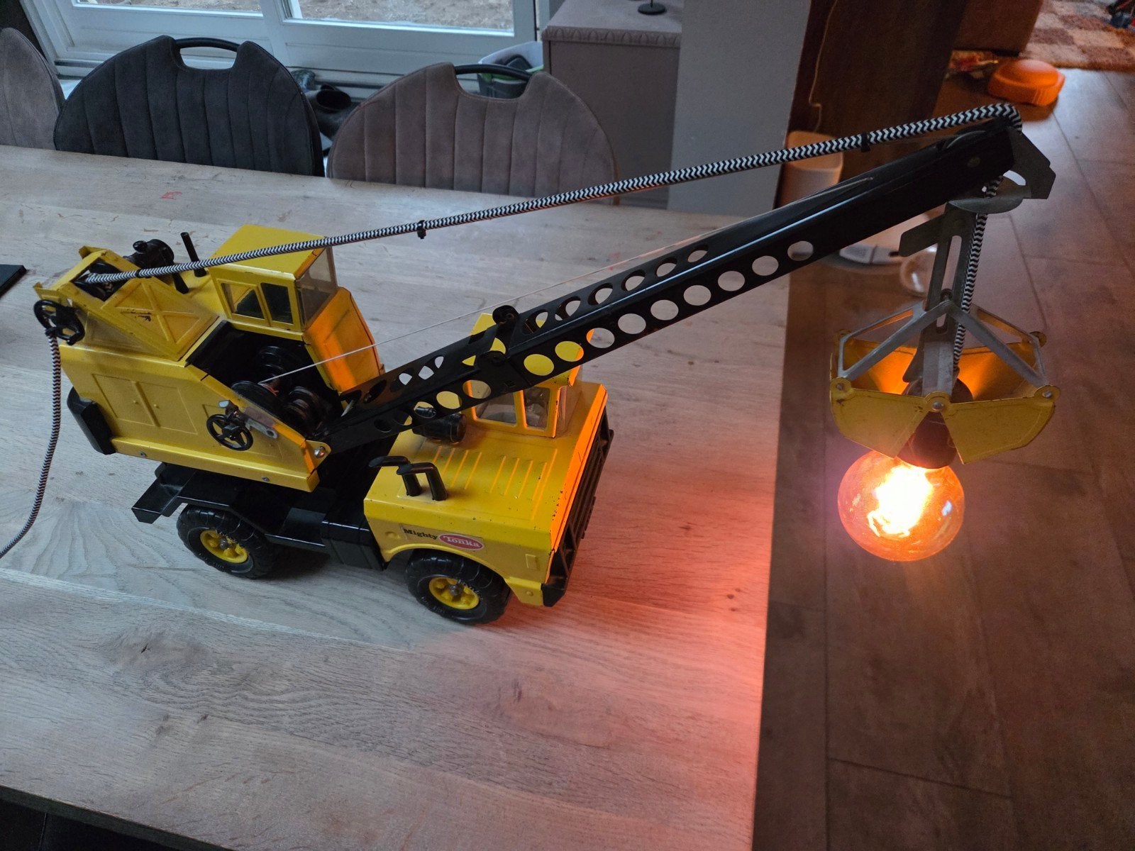 Tonka hijskraan met verlichting, Ophalen of Verzenden