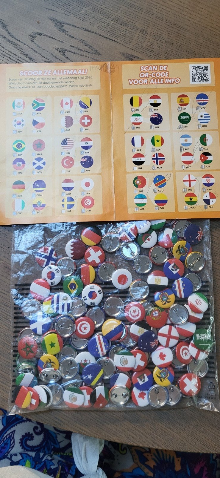 GEZOCHT - WK buttons Dekamarkt - ZWE/IRAQ, Ophalen of Verzenden, Nieuw