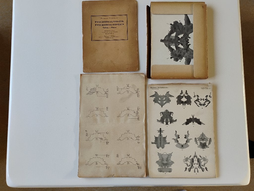 Originele Rorschach test (10 platen) psychologie inktvlekken, Ophalen of Verzenden, Gelezen, Klinische psychologie