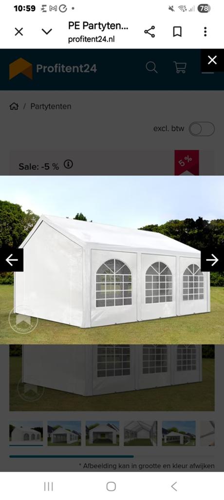 Ruime PE Partytent - Ideaal voor Feesten en Evenementen, Tuin en Terras, Partytenten, Partytent, Minder dan 4 meter, Nieuw, 5 tot 8 meter
