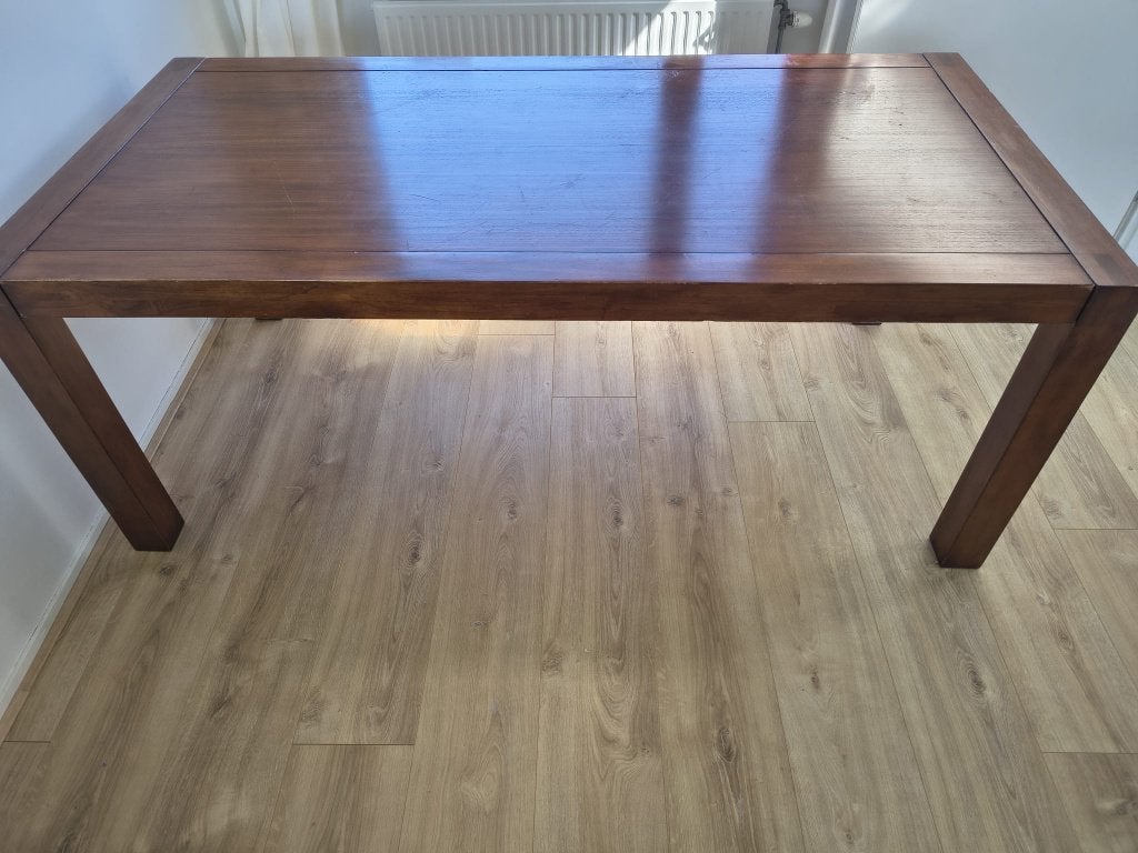 Grote houten eet tafel, Huis en Inrichting, Tafels | Eettafels, Ophalen, Gebruikt, 200 cm of meer, 50 tot 100 cm