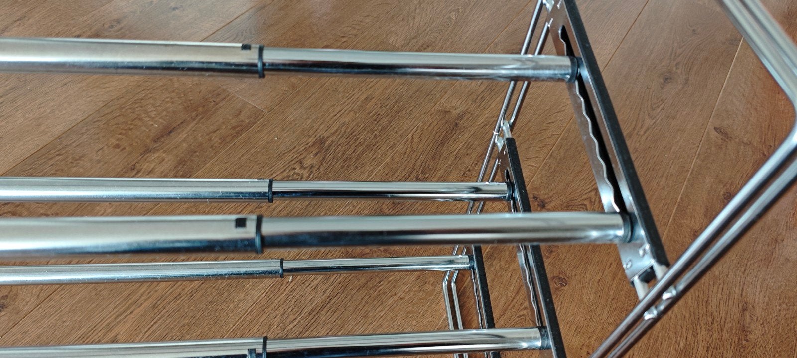 Uitschuifbaar schoenenrek - Chroom, Ophalen, Zo goed als nieuw