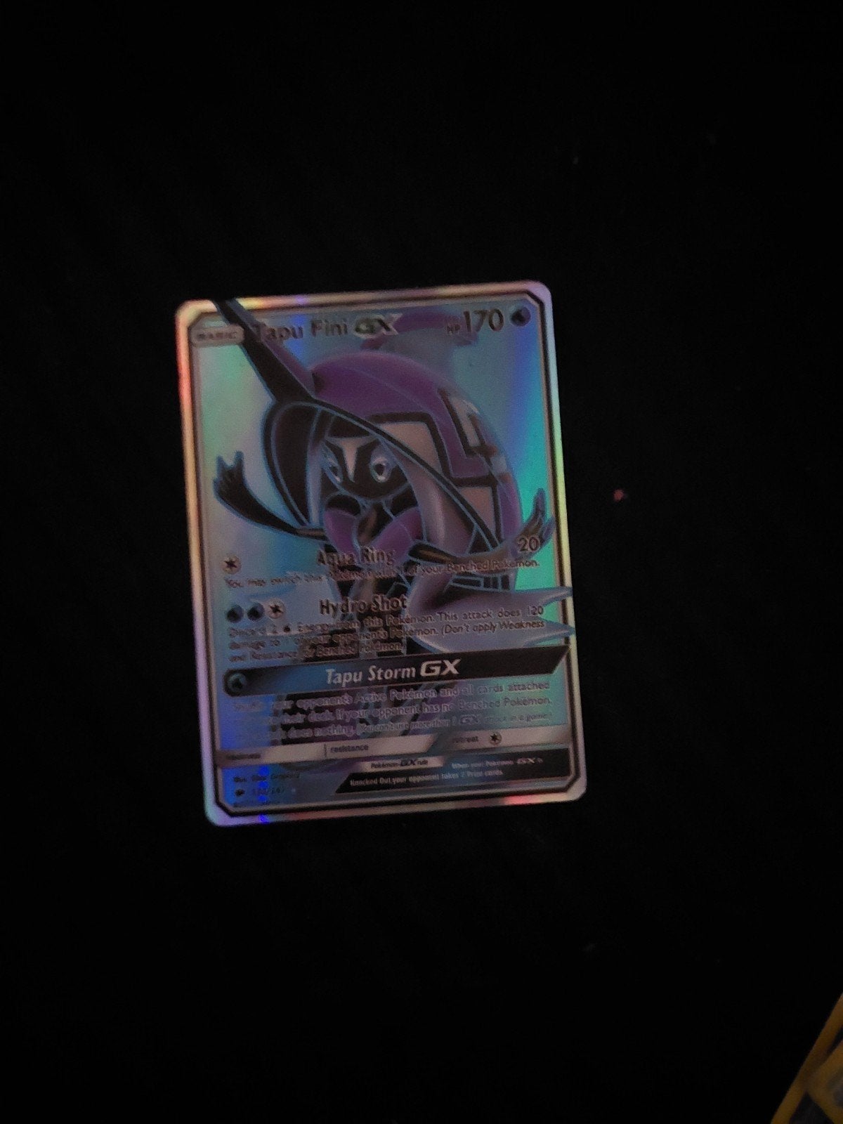 Pokemon Kaart Tapu Fini GX, Ophalen of Verzenden, Gebruikt, Losse kaart, Foil