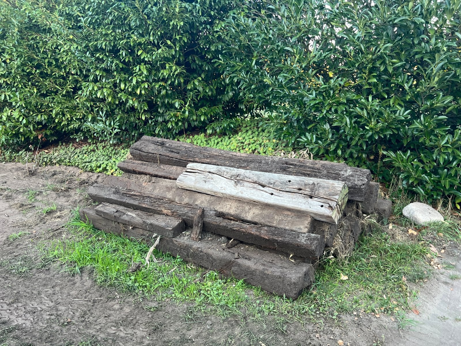 GRATIS af te halen oude houten bielzen, Ophalen, Gebruikt, 50 mm of meer, Balk