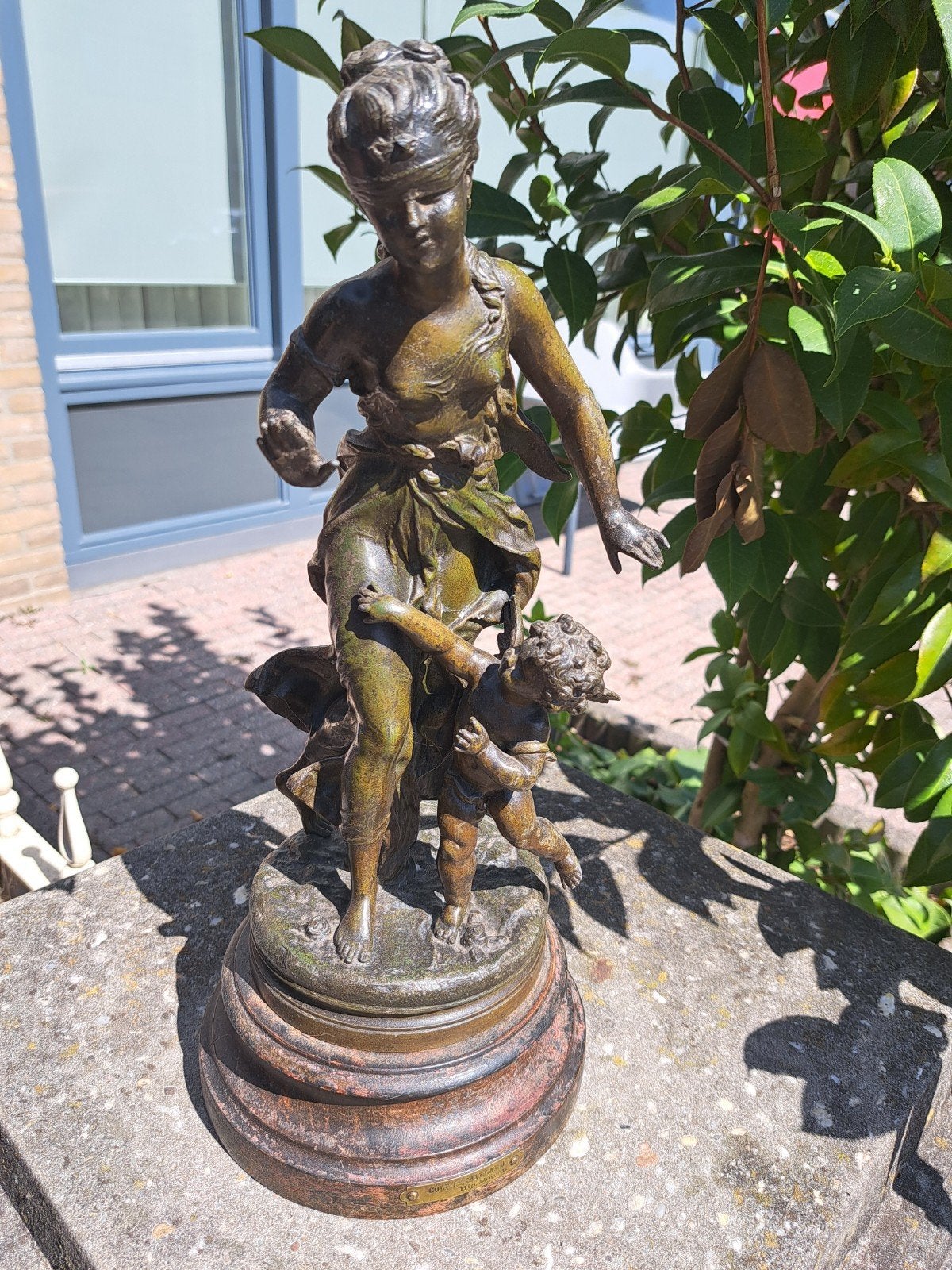 Antiek beeld 'Cupidon Taillard' door Hippolyte Moreau, Antiek en Kunst, Ophalen, Groep mensen, Gemerkt, Brons