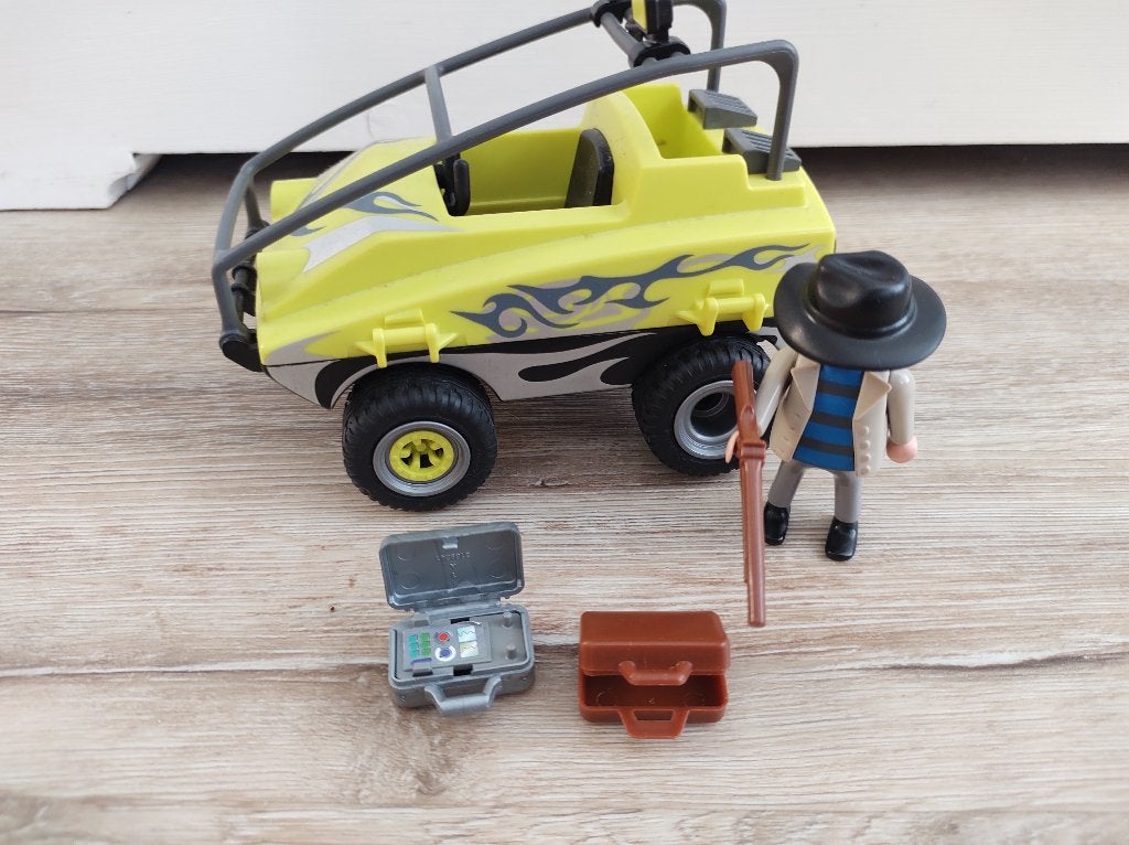 Playmobil amfibievoertuig 4449. Auto groen offroad., Onb, Ophalen of Verzenden, Onb, Complete set