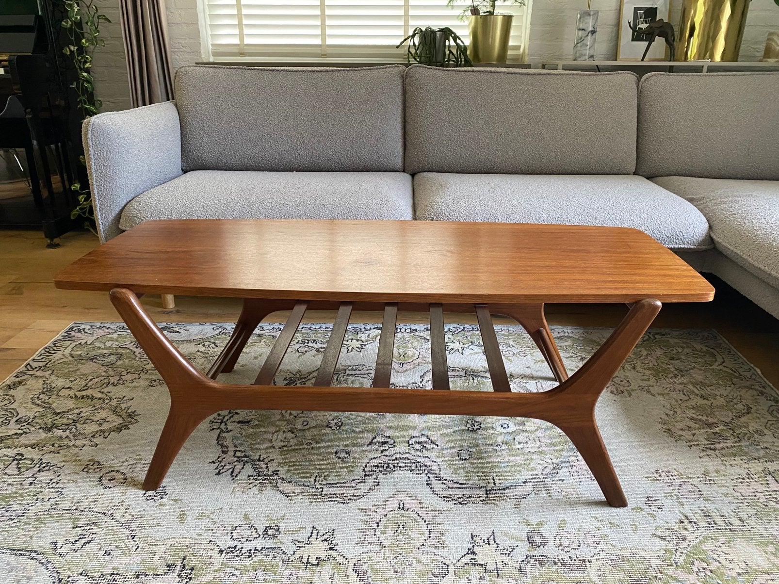 Salontafel Louis van Teeffelen Webe vintage jaren 60, Ophalen, 100 tot 150 cm, Teakhout, Zo goed als nieuw