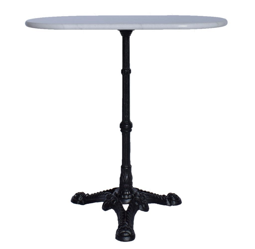 Marmeren tafel ovaal 70 x 40 cm met gietijzer onderstel, Ophalen of Verzenden, Nieuw