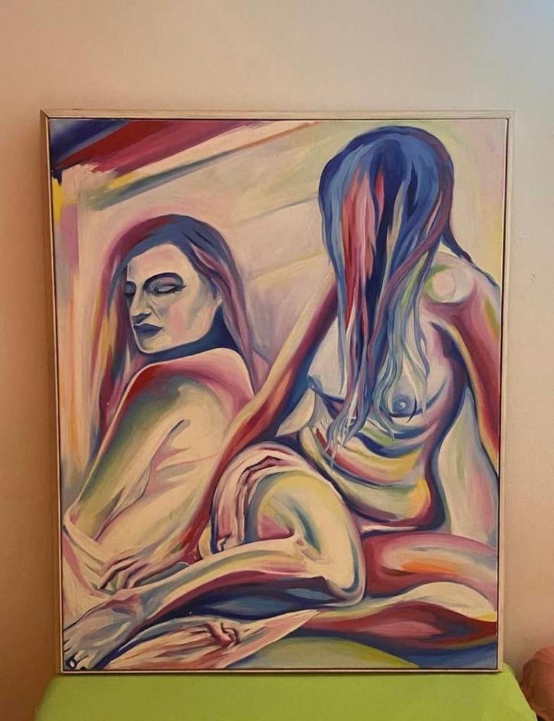 Schilderij, abstracte vrouw - Sybila Baumann, Antiek en Kunst, Kunst | Schilderijen | Abstract, Ophalen
