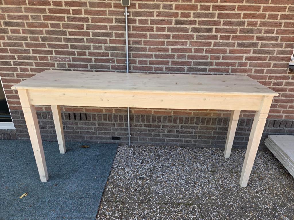 Sidetable vurenhout, Ophalen, Gebruikt, 150 tot 200 cm, Overige houtsoorten