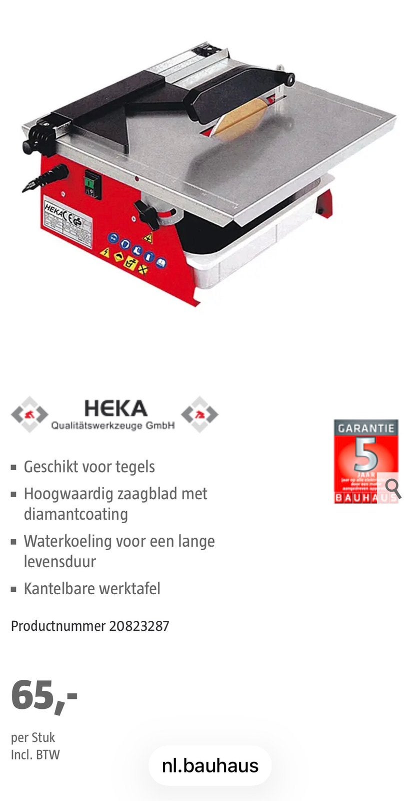 Elektrische Tegelsnijder 2maanden oud, Ophalen, Minder dan 80 cm, Minder dan 80 cm, Overige typen