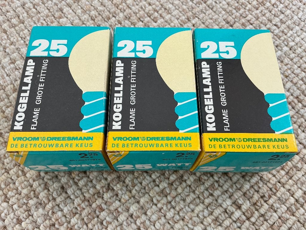 3x Kogellamp flame 25W grote fitting, Ophalen of Verzenden, Nieuw, E27 (groot), Overige merken