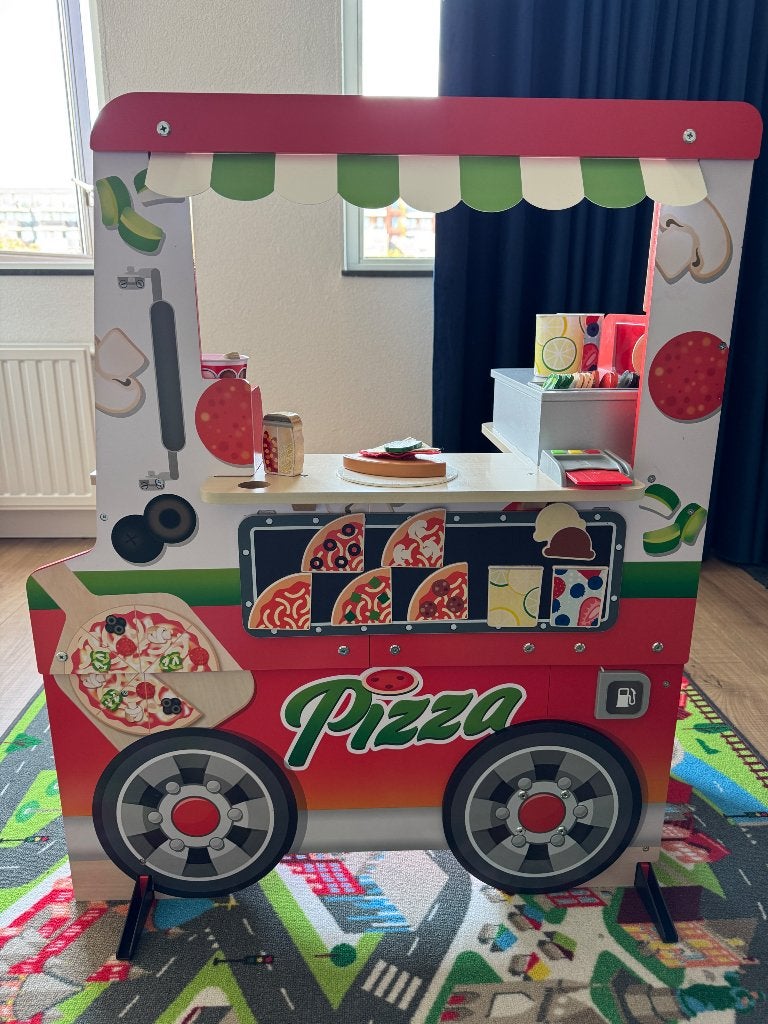 Melissa & Doug Houten Pizza Food Truck – Complete set, Ophalen, Gebruikt, Ontdekken