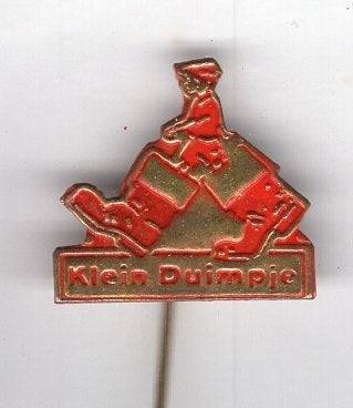 Klein Duimpje rood op koper sprookjes speldje ( W_184), Verzenden, Nieuw, Figuurtje, Speldje of Pin