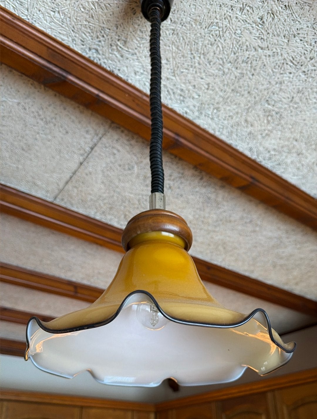 Vintage Glazen Hanglamp (jaren 70), Ophalen