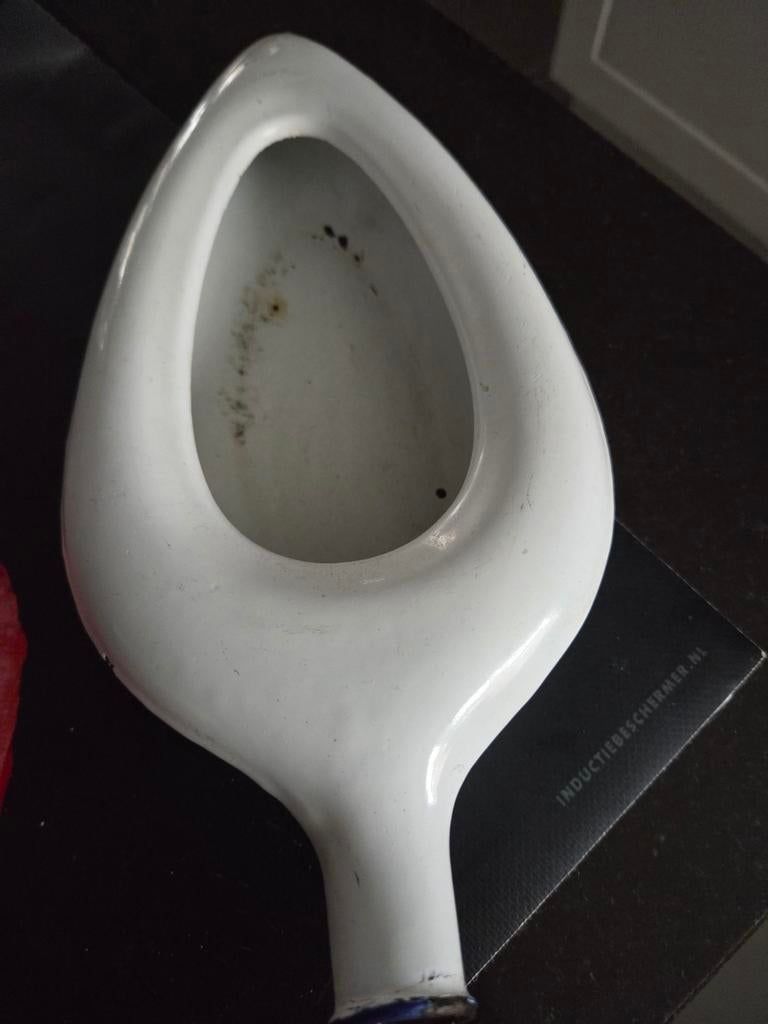 Vintage Wit Geëmailleerd Urinaal/Bedpan - Antiek Ziekenhuis, Antiek en Kunst, Ophalen of Verzenden