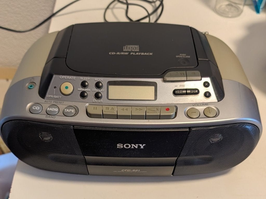 Sony CFD-RD1 CD-R/RW Playback Radio Cassette Recorder, Ophalen, Gebruikt, Radio, Met cd-speler