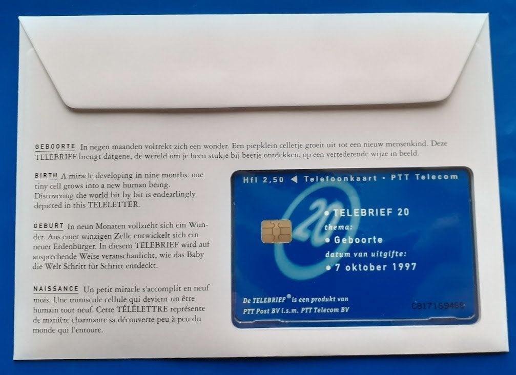 Telebrief 20 Geboorte - 1997, Verzenden, Nederland