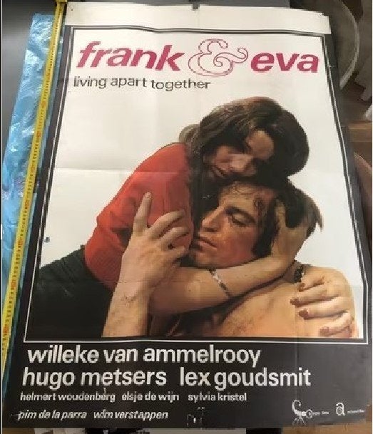 Frank & eva filmposter willeke van ammelrooy, Ophalen of Verzenden, Zo goed als nieuw, A1 t/m A3, Film en Tv