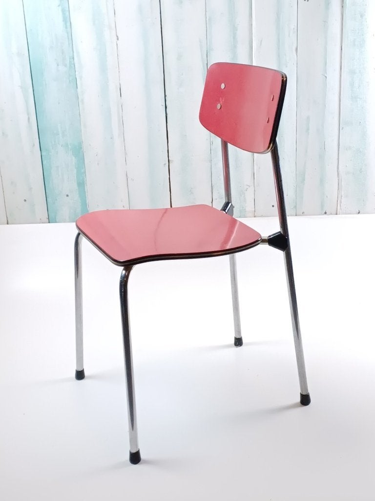Formica keukenstoel rood, Ophalen, Gebruikt, Twee, Gispen