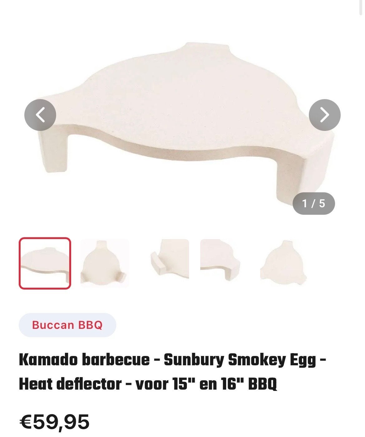 Kamado BBQ Heat Deflector voor 15" en 16" BBQ, Ophalen of Verzenden, Nieuw