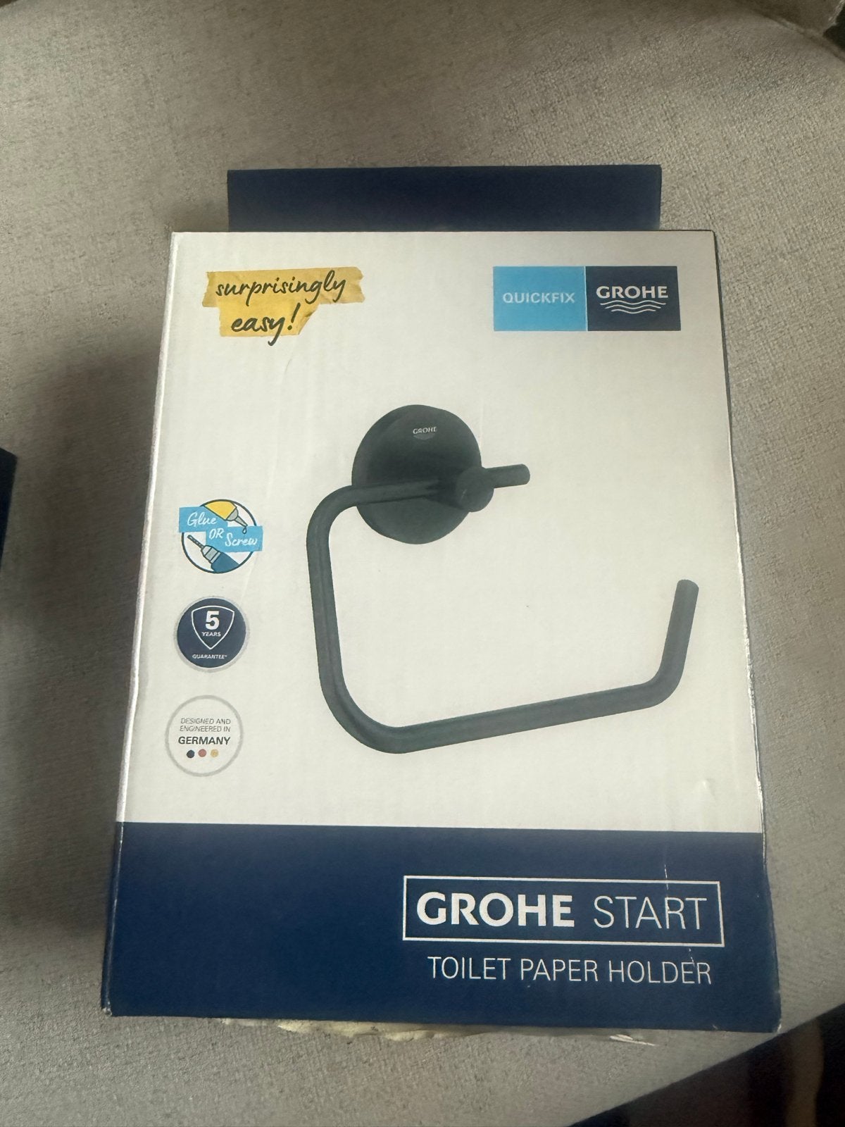 Grohe Start Toiletrolhouder zwart - Nieuw in doos, Ophalen of Verzenden, Nieuw, Rvs, Toilet