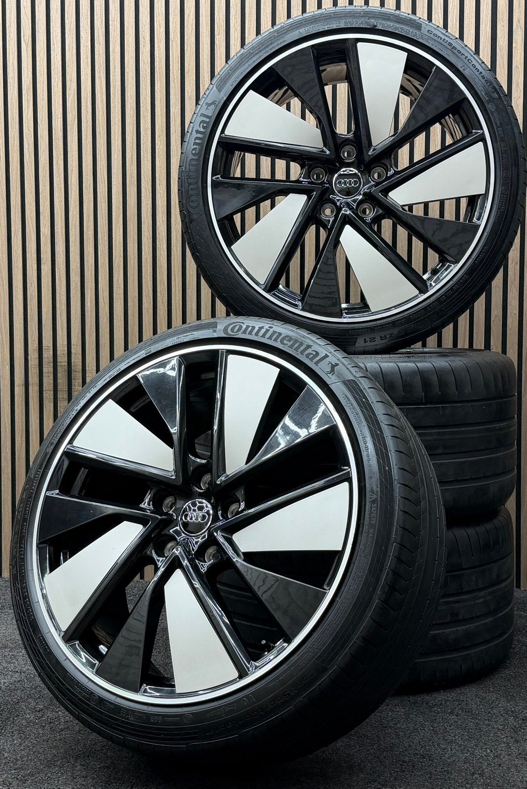 Originele 21 inch Audi E-Tron GT RS 5x130 TPMS Zomerbanden, Ophalen, Banden en Velgen, 21 inch, .