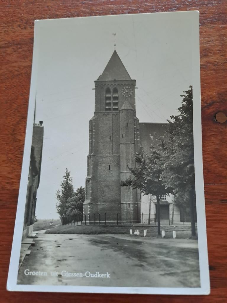 Giessen  oudkerk, fotokaart, Ophalen of Verzenden