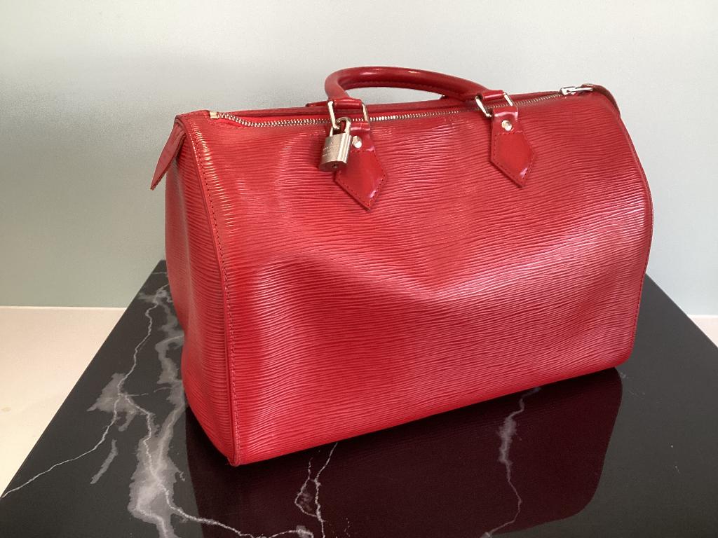 Louis Vuitton Speedy 35., Sieraden, Tassen en Uiterlijk, Tassen | Damestassen, Ophalen of Verzenden, Rood, Handtas