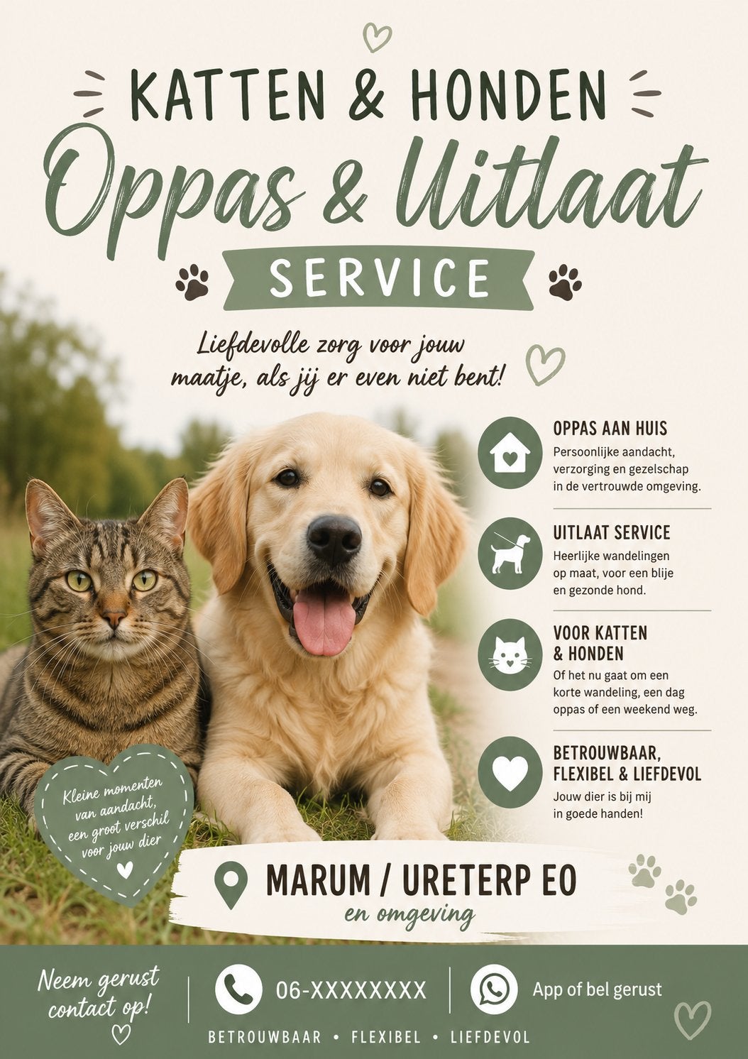 Katten oppas en honden uitlaatservice / kitten opvang nestje, Uitlaatservice